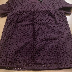 J crew burgundy plum eyelet top